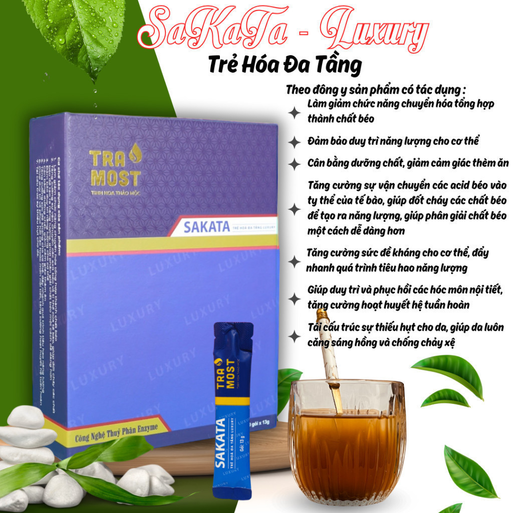 Trà thảo mộc giảm cân cấp tốc Sakata  giảm mỡ bụng , mỡ đùi, giảm cân sau sinh công nghệ nhât bản