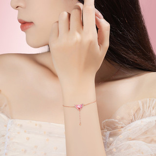 Bướm Sterling Bạc 925 Vòng Tay Nữ Niche Thiết Kế Ánh Sáng Sang Trọng Hồng Kim Cương Tua Rua Vòng Tay ins Phong Cách Trái Tim Tình Yêu Zircon Vòng Tay