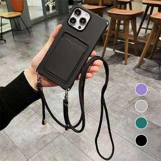 Dây Đeo Thẻ Kẹo Mềm Silicon Ốp Lưng Điện Thoại iPhone 15 11 12 13 14 Pro Max 15 Plus X XR Xs Max Ví