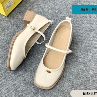 Giày mary jane nữ đế cao Jan-Miu2 da bóng D66