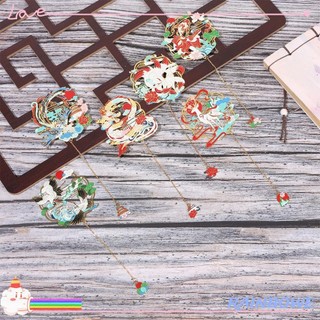 Rainbow thẻ đánh dấu sách bằng đồng thau phối tua rua phong cách trung hoa