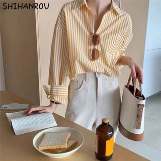 SHIHANROU Áo Sơ Mi áo sơ mi nữ áo kiểu hàn quốc Tối giản tráng lệ ins sang trọng WCS2430FXT 15Z240410