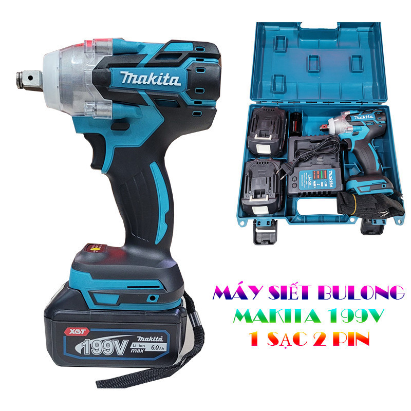 MÁY SIẾT BULONG MAKITA 199V 1 SẠC 2 PIN