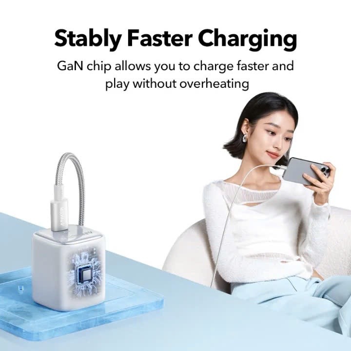 Củ sạc nhanh Anker Zolo GaN 20W/ 30W | 1 cổng USB-C | Sạc nhanh Power IQ 3.0 | Chân gập gấp gọn tiện lợi - A2699 | BigBuy360 - bigbuy360.vn