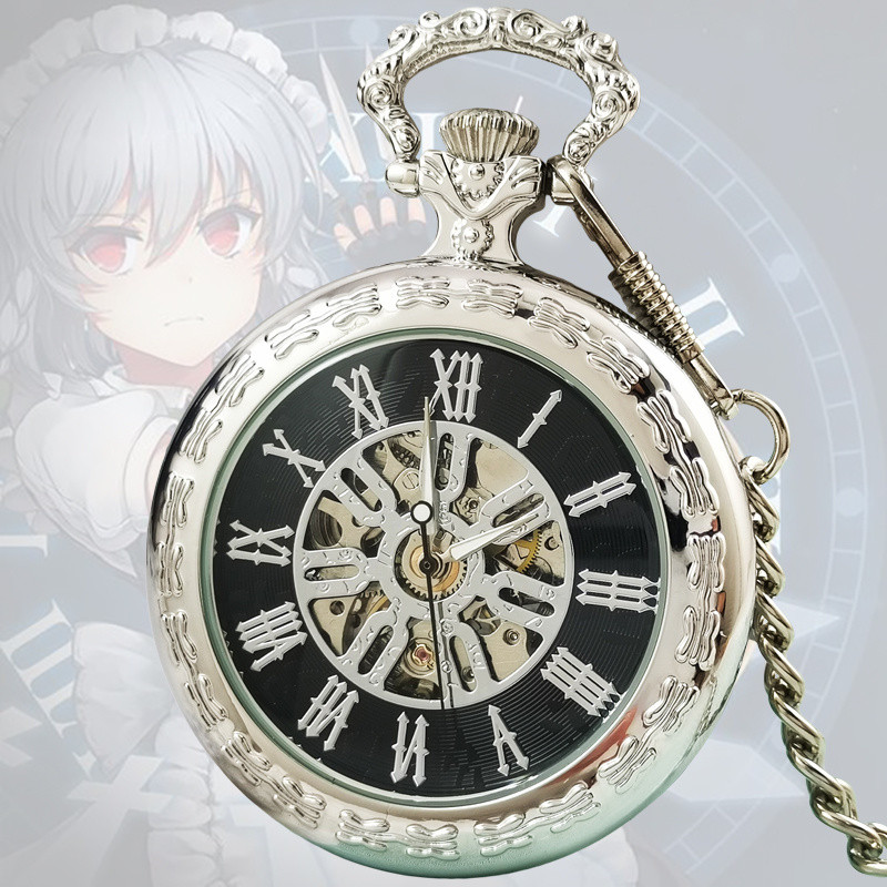 Đồng hồ bỏ túi cosplay Touhou Project Izayoi Sakuya, cơ khí, nam nữ, sinh viên, anime, hoàn toàn tự động