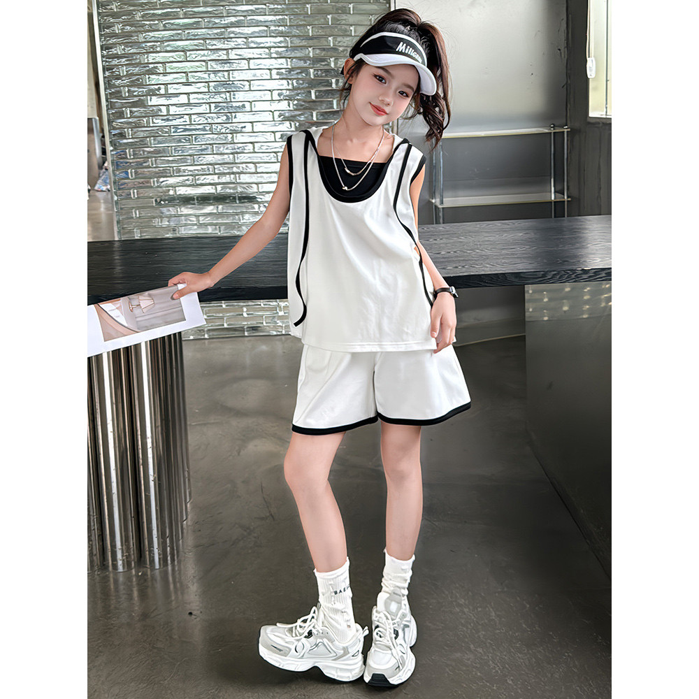 NANA CHAN - Set áo thể thao mũ liền, quần short SG227 SIZE ĐẠI 120-170 cho bé gái, quần áo trẻ em