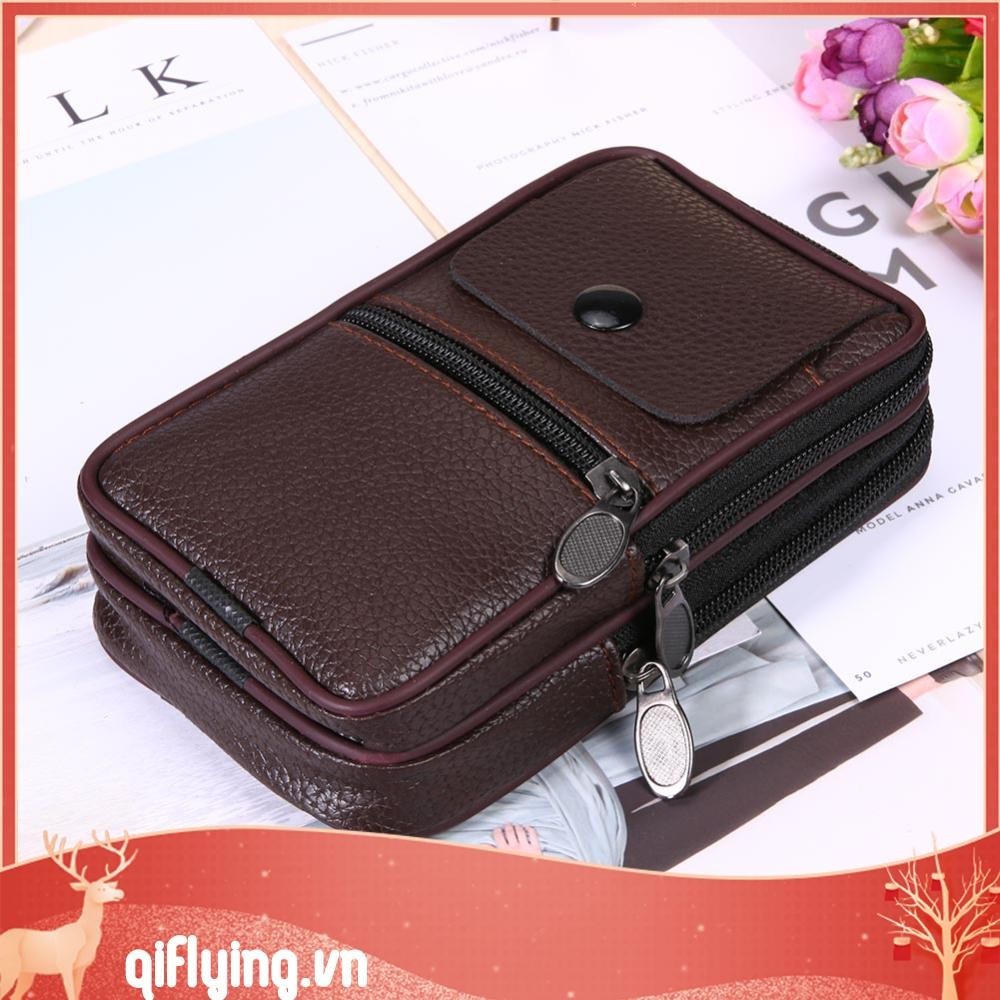Túi Da PU Đeo Hông Đựng Điện Thoại Phong Cách Doanh Nhân Cho Nam