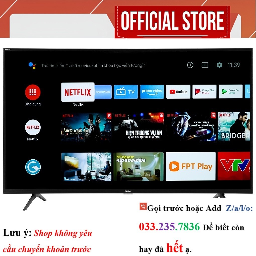 Android Tivi Casper 43 inch 43UGS611 giá rẻ 