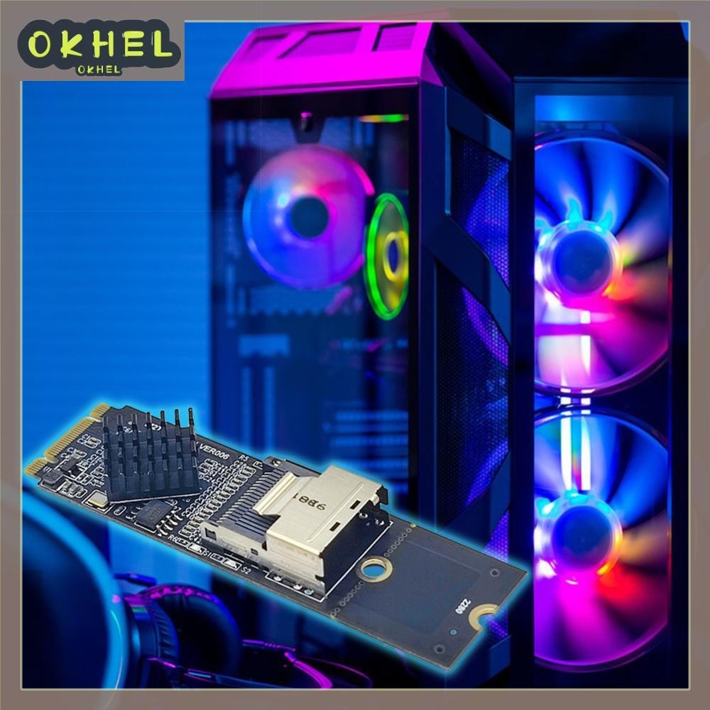 [Okhello.vn] Thẻ mở rộng M.2 NVME To Mini SAS SFF-8087 có cáp HDD Bộ điều khiển SATA