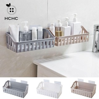 Kệ phòng tắm sắp xếp, Kệ đựng mỹ phẩm không đục lỗ bằng nhựa, Giỏ góc tiết kiệm không gian treo tường thực tế tại nhà