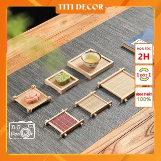 Khay tre vuông TiTi Decor trang trí chụp ảnh, decor nhà cửa, cửa hàng