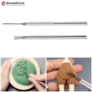 Dreamforest gốm kết cấu công cụ 7 pin bút kim gốm sứ lông vũ dụng cụ polymer đất sét điêu khắc công cụ mô hình j3r5
