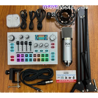 Hàng Hót 2024,Bộ Mic thu âm isk AT350 Kèm sound card X7 pro có sẵn nguồn 48v đầy đủ hiệu ứng và bluetooth tặng tai nghe
