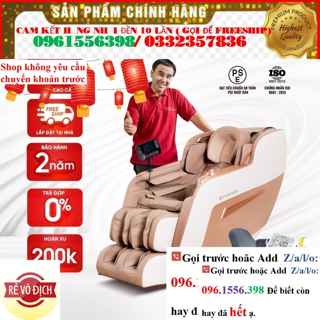 Ghế massage Toshiko T81 công nghệ con lăn 3D cao cấp -bona prezo