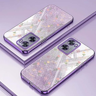 Ốp lưng Oppo A18 A38 A58 A78 4G 5G A58X Hoa Thời Trang Lấp Lánh Bột Chống Sốc Vỏ Bảo Vệ Điện Thoại Silicon
