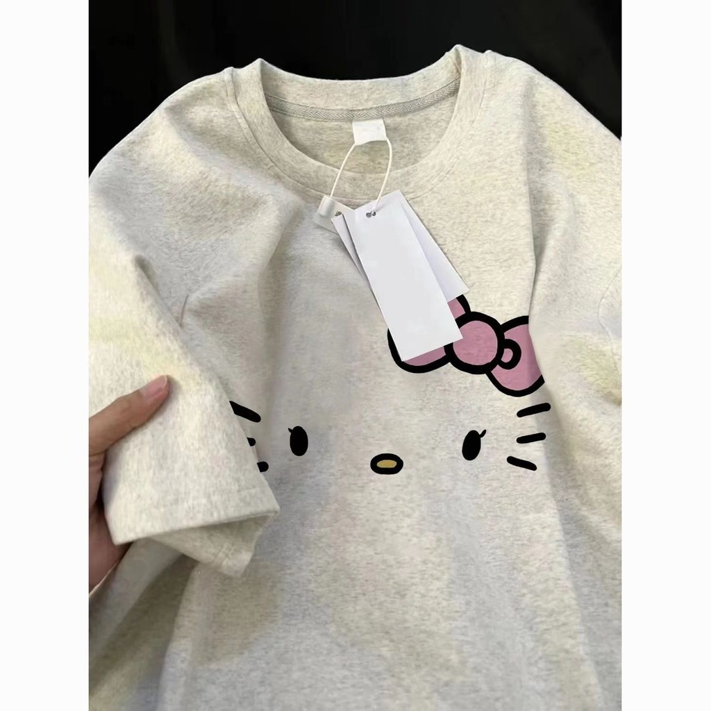 HANUNA Local Brand Áo Thun Phông Form Rộng 100% Cotton BIG SIZE Phông Tay Ngắn in hình dễ thương dành cho nữ mùa hè dáng rộng thường ngày