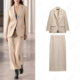  Mùa xuân Phong cách mới đi lại Áo Blazer dáng rộng 2207718 Váy thẳng lưng cao2203718