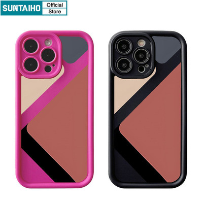 Suntaiho Thời Trang Độc Đáo Họa Tiết Lưới Bốn Màu Ốp lưng Iphone 15 14 12 13 11 Pro Max IP 7 8 Plus Iphon X Xs XR Xs Max TPU Silicon Softcase Cao Cấp Chống Sốc Ốp Lưng