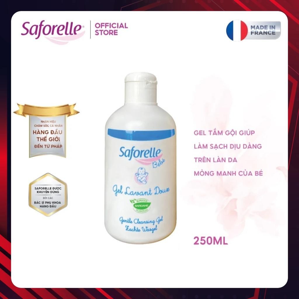 Gel tắm gội cho bé 250ml. Saforelle BEBE dịu nhẹ cho da bé.thương hiệu của Pháp.
