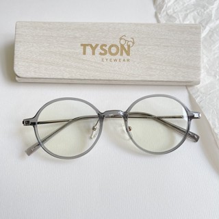 Gọng kính cận tròn TYSON gọng nhựa phối kim loại kính mắt thời trang nam nữ lắp tròng kèm hộp khăn 83007