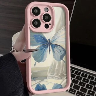 Bướm Xanh Nhạt Thích Hợp Cho Apple 14 Ốp Điện Thoại 13 ProMax Mới IPhone 11 Nữ 12 Sáng Tạo 78p Nam Nữ XS Chống Rơi Cá Tính Cặp Đôi