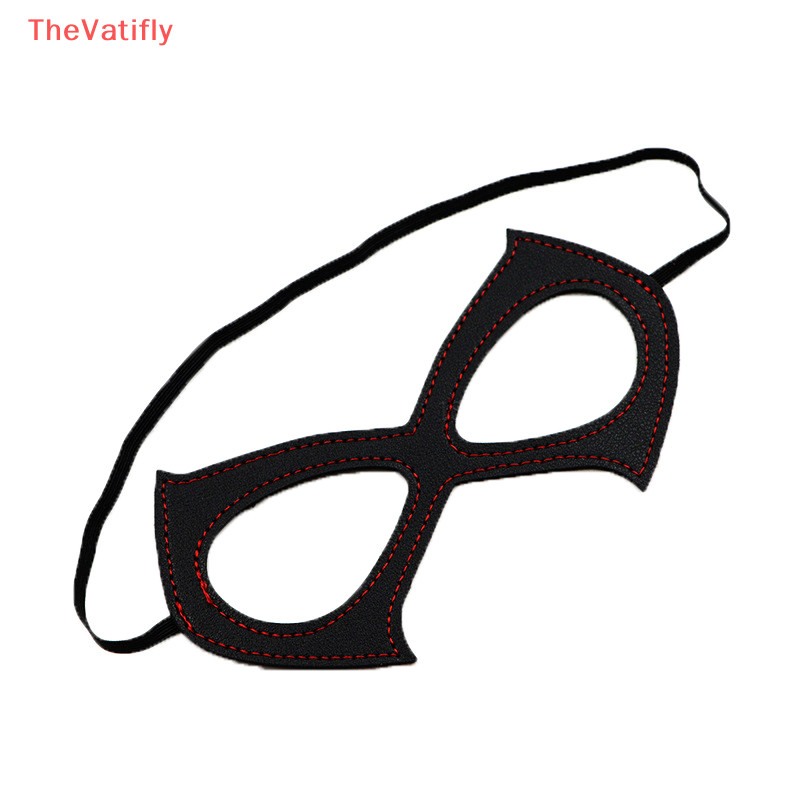 [Thevatifly] Mặt nạ da đen Mặt nạ khâu đỏ Mặt nạ mắt Cosplay Mặt nạ Halloween Miếng dán mắt HOT