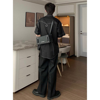 Áo sơ mi nam phối chỉ nổi thanh lịch basic