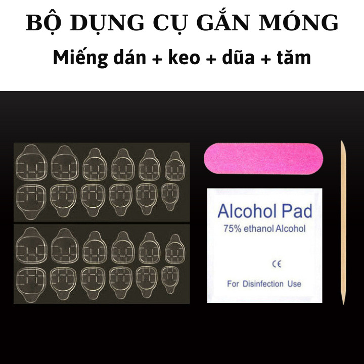 Dụng cụ làm nailbox combo 4 món dán móng tay giả