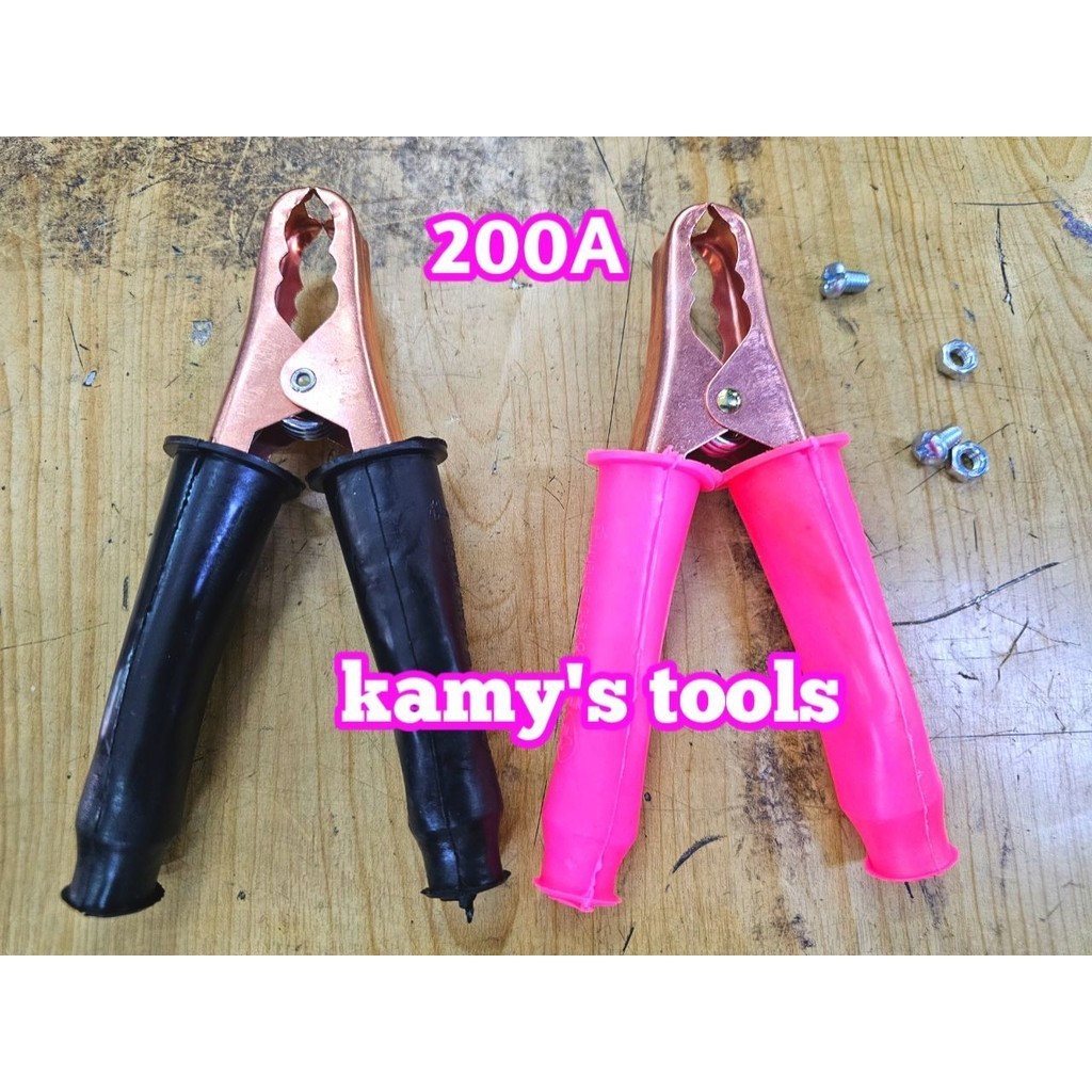 Dụng cụ kẹp bình ắc quy kẹp cá sấu loại 200A dài 152mm kẹp tối đa 30mm, kẹp cá sấu