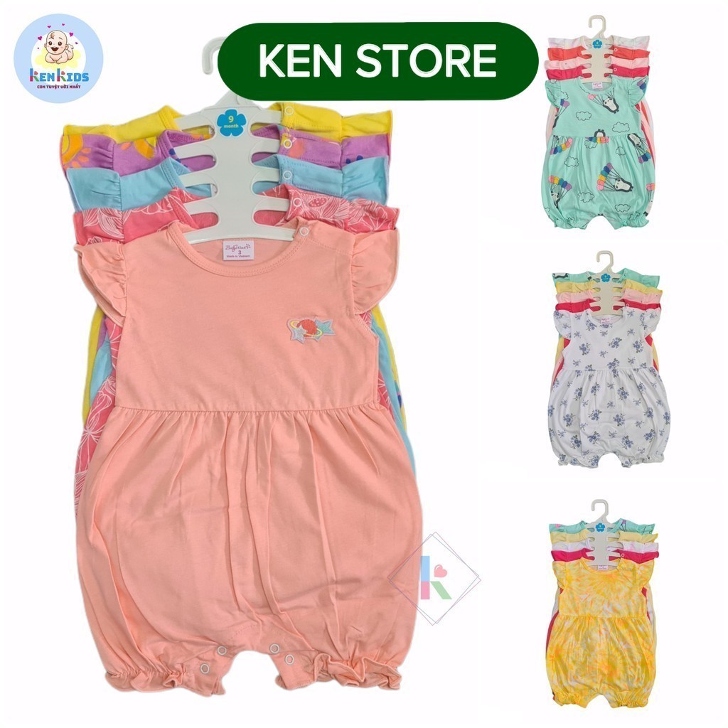 Bodysuit - Body đùi nhiều màu / Đồ sơ sinh cho bé gái BabyWear - 1 bộ KEN STORE