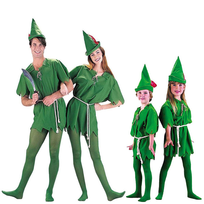 Green Elf Robin Hood Nhân Vật Trang Phục COS Halloween Người Lớn Trẻ Em Peter Pan Peter Pan Trang Ph