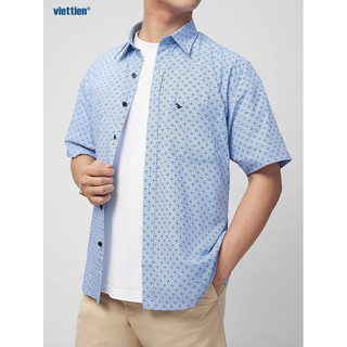 Sơmi ngắn tay VIETTIEN SMART CASUAL phom Regular lai ngang Vải sợi hoa hồng - 6S0643NR1/SNIZ