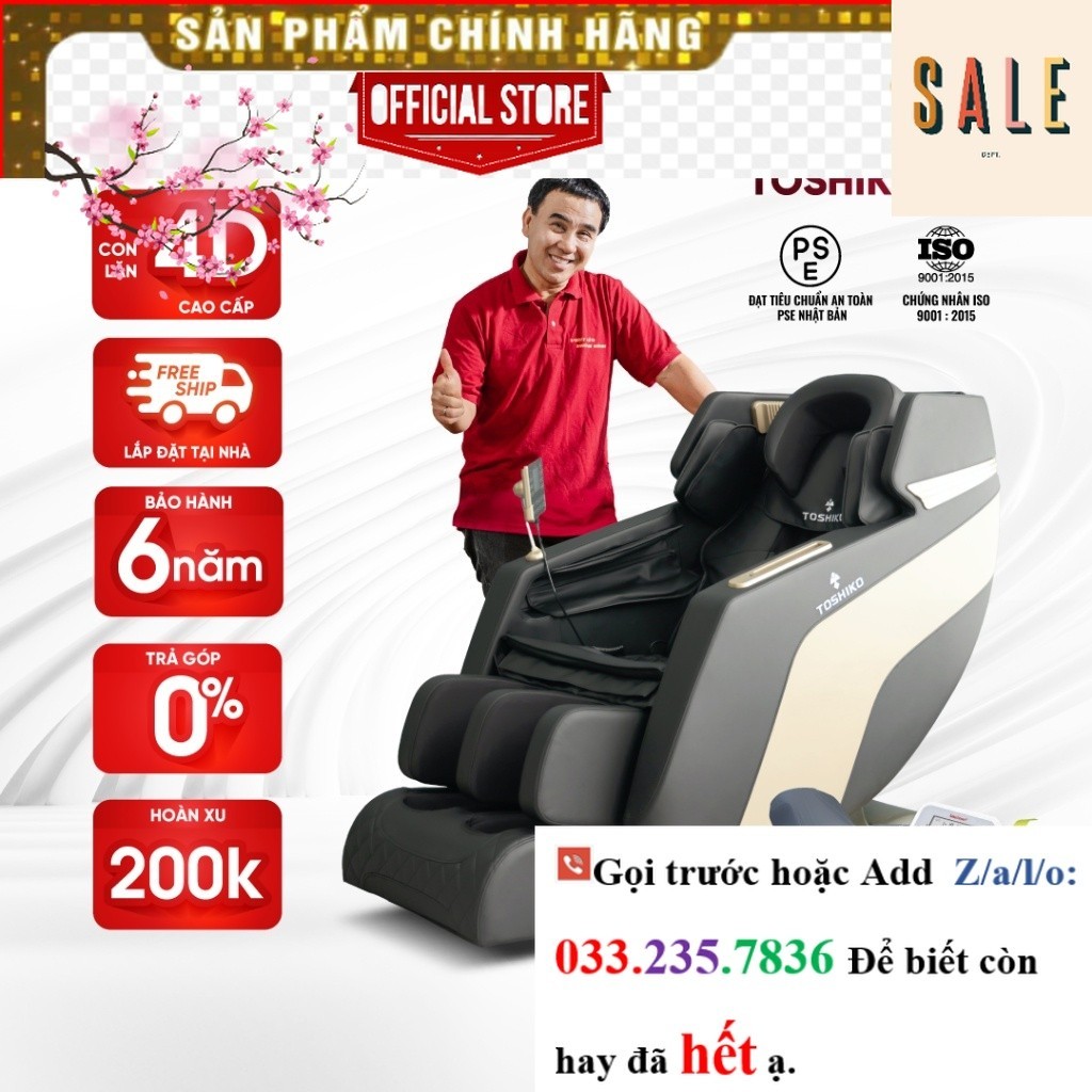  SỐC Ghế massage trị liệu toàn thân Toshiko T86 đa chức năng