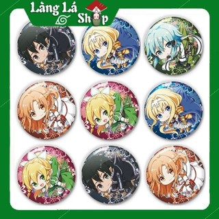 Huy hiệu in hình nhân vật Anime Sword Art Online (Đao kiếm thần vực) SAO - bằng nhựa, có khuy cài ở mặt sau