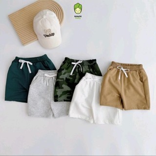 Quần Đùi Bé Trai, Bé Gái KIMCHIBABY Vải Da Cá Hoạ Tiết Loang Hot Trend, Quần Cộc Cho Bé Mặc Nhà Hè KCQ301