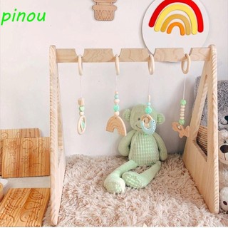 Khung tập thể dục hoạt động bằng gỗ sồi POOU, Hạt cảm giác Đồ chơi tập thể dục cho bé Khung chơi, Đồ chơi trẻ em Vòng treo Móc xe đẩy Đồ chơi Vòng giúp bé đứng