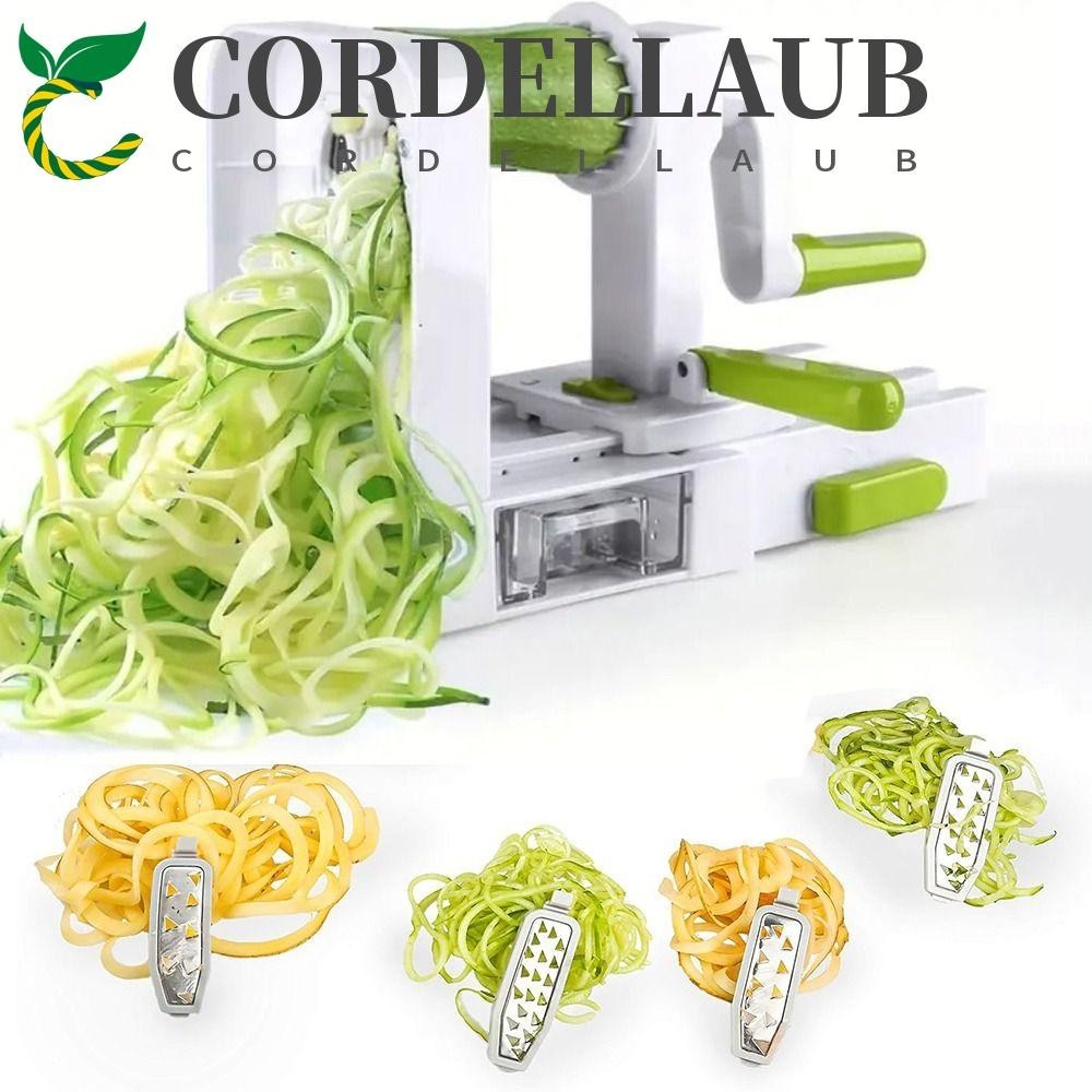 Máy xoắn ốc rau củ CORDELLAUB, Máy vắt tay cầm tay 4 lưỡi, dễ dàng lưu trữ Đế hút đa chức năng có thể gập lại Máy làm mì Zucchini Khoai tây