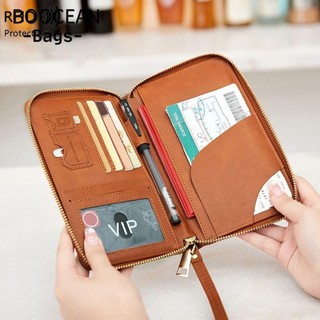 Bao đựng hộ chiếu, Túi đựng hộ chiếu du lịch đa chức năng, Ví dây kéo da PU dài