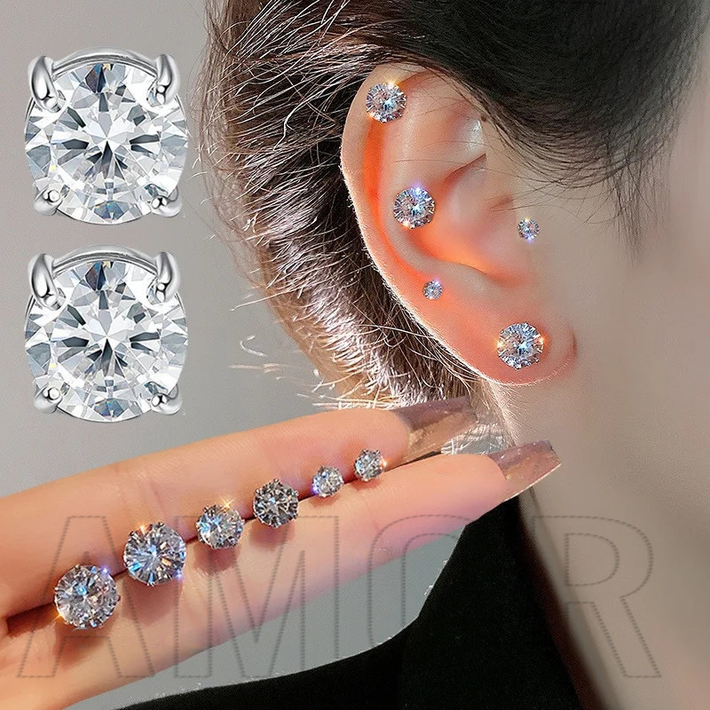 Sfse - Bông tai chống xỏ khuyên - Dành cho nam giới - Bông tai đinh tán từ tính - Thời trang thanh l