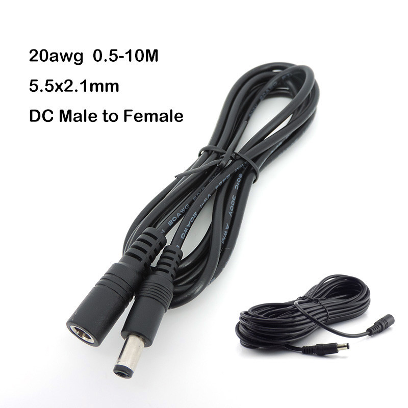 20awg 1m / 2 / 3 / 5m DC Nam sang Nữ Nguồn Cáp Cắm Đầu Nối Dây Nối Dài Bộ Chuyển Đổi 5.5x2.1mm Cho D