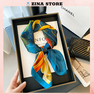 Khăn lụa vuông 70x70- khăn turban nữ quàng cổ quấn tóc làm áo yếm sang chảnh