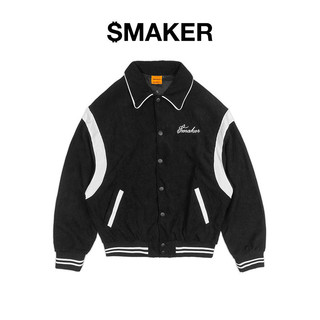 Áo khoác bomber nhung tăm màu đen - $maker corduroy varsity in black