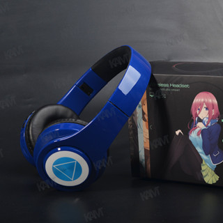 Tai nghe Bluetooth không dây Kam Miku Nakano Sanjiu Cosplay Stereo Tai nghe có thể gập lại 2 trong 1 có micrô Tai nghe Anime Hỗ trợ có dây Thẻ TF Đạo cụ Cosplay