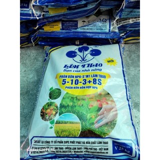 1kg Phân lân bón lót NPK Lâm Thao 5-10-3+8S dạng viên thúc đẻ nhánh dùng cho rau màu, cây ăn trái, cây cảnh