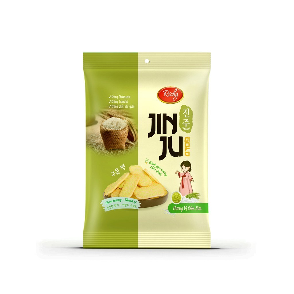 Bánh Gạo JINJU RICHY vị Cốm Sữa 145g