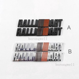 2 x kim loại ralliart logo ô tô tự động trang trí phía sau biểu tượng huy hiệu miếng dán decal cho mitsubishi