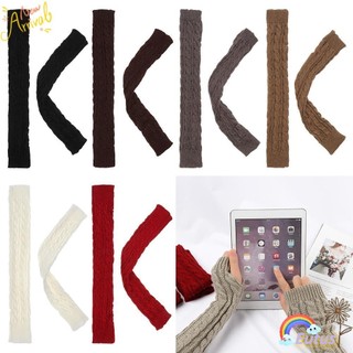 Fashion Autumn Spring Warm Girl Solid Gloves Long Fingerless Xmas Knitting Wool