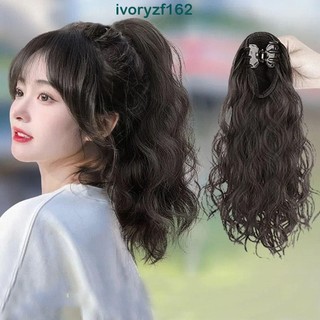 Ivoryzf đuôi ngựa tóc giả tự nhiên giả màu nâu phụ kiện tóc chịu nhiệt sợi nữ cô gái tổng hợp giả đuôi ngựa tóc