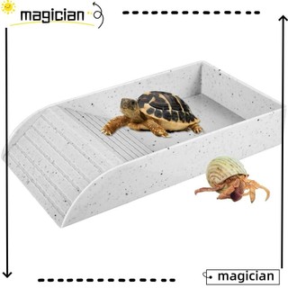 Đĩa tắm rùa MAG, với Bát bể bơi bò sát bằng nhựa Ramp, Phụ kiện rùa Đồ chơi leo cua ẩn sĩ chống trượt