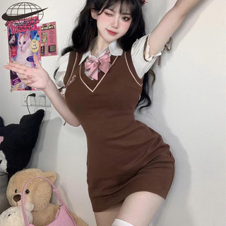 Kaisike Pure desire phong cách đại học JK váy hông Mỹ hot girl nữ sinh giả váy hai mảnh